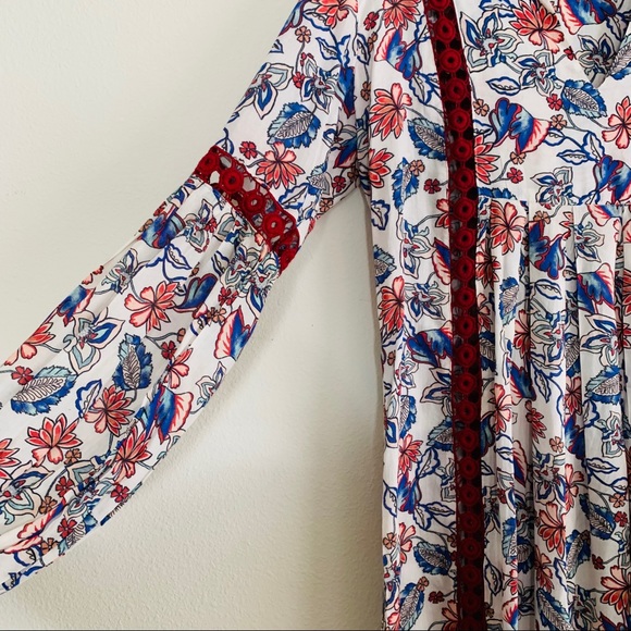 Ella Moss Folktale Boho Floral Swing Tunic Dress - Picture 3 of 6